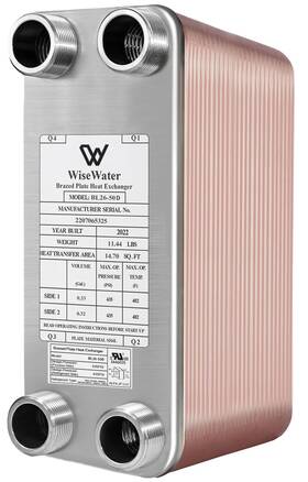 Bl26-50d Ab Plate Heat Exchanger 4 Inch X 12 50 Plates Water To Cop