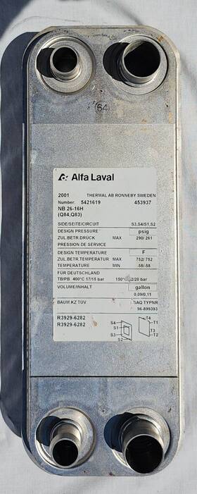 5421619 Alfa Laval 26-16h Flat Plate Heat Exchanger 453937 Type Nb