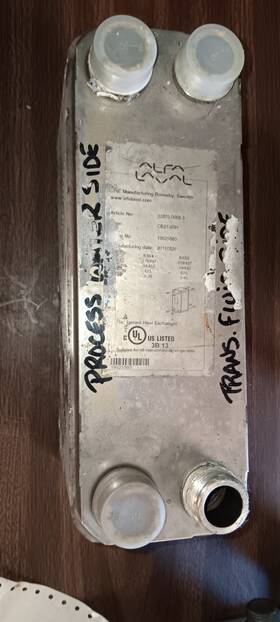 27-60h Alfa Laval Alfanova Heat Exchanger 60 Plate Used