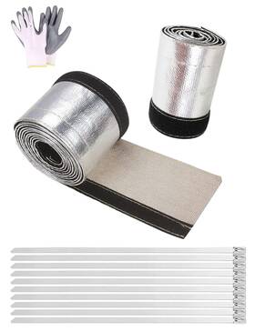 Alioncar 719081645900 Heat Shroud Aluminized Sleeving Shield Fuel Line Wire Sleeve For Ul