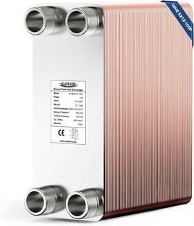 Whe5x12-100p Alorair 5 Inch X12 100 Plates Water To Brazed Plate Heat Exchanger 1-1/4 Mpt Port