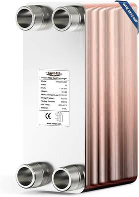 Whe5x12-60p Alorair 60-plate 5x12ftft Water To Brazed Plate Heat Exchanger With 1-1/4 Inch Mpt Port