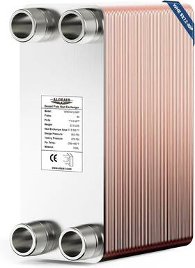 Whe5x12-80p Alorair 5 Inch X12 80 Plates Heat Exchanger Water To With 1-1/4 Mpt Port