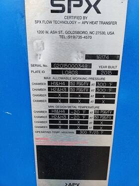 L080s Apv Spx - Gasketed Plate And Frame Heat Exchanger 86x 23 Inch Used