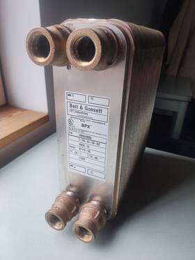 Bell & Gossett 568604100002 And Bp 410-100 Plate Heat Exchanger Stainless Copper Very Clean