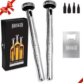 Brisked 768114163034 Beer Chiller Sticks For Bottles Set 2 Stainless Steel Cooling Chillers Ch