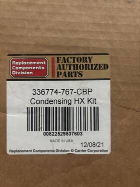 Carrier 336774-774-cbp 336774-767-cbp Condensing Heat Exchanger