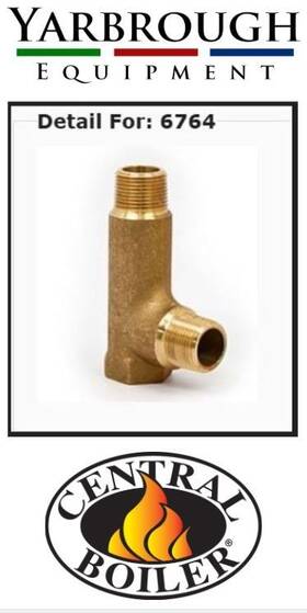 6764 Central Boiler New Oem Offset Brass Tee #6764 - 3/4 Inch Mpt X 1/2 Fpt Mp