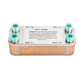 Ferroday 753210862899 20 Plate Wort Chiller Stainless Steel Brazed Heat Exchanger 1/2 Npt Thr