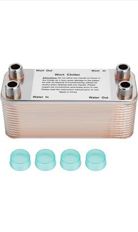 Wc-s-612b Ferroday Wort Chiller 30 Plate 1/2 Npt Stainless Steel Brazed P