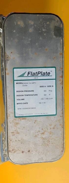 Ch33a Flateplate Flatplate Chiller Heat Exchanger Model 1in Mpt 300 Psi 350 F