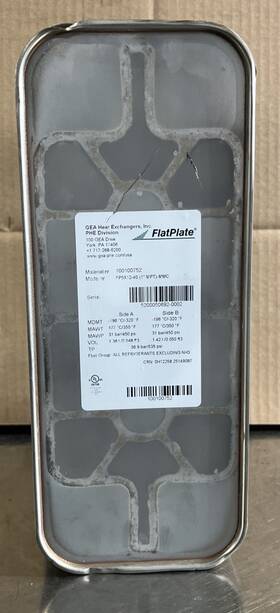 Fp5x12-40 Flatplate Gea Heat Exchanger 1 Inch Mpt -mmc Used Surplus