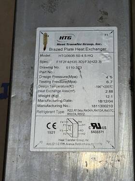 Htg060b-50-4.5-hq Heat Transfer Group Htg060b-50-4 Brazed Plate Exchanger