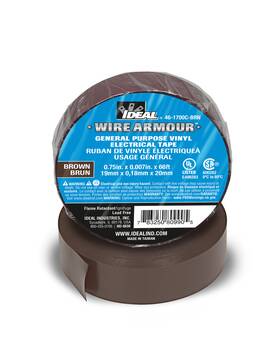 46-1700c-brn Ideal Industries Electrical Tape 3/4 Inch 600v Vinyl Brown 66ft