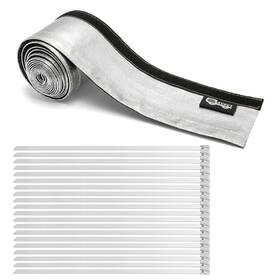 Ledaut 767742211643 Heat Shroud Aluminized Sleeving Shield Fuel Line Wire Sleeve 1 Inch I.d
