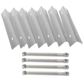 Mixrbbq 782125153129 Stainless Steel 7-pack Heat Plates And 4-pack Burner Bbq Replacement Part Kit