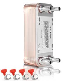 Mr-wcwb-20 Mrbrew Wort Chiller 20 Plates 1/2 Barb Fitting Connection Brazed Plate Copper Heat