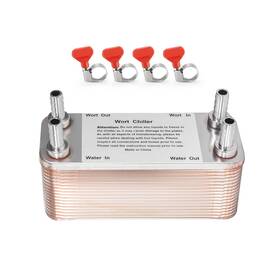 Mr-wcwb-30 Mrbrew Wort Chiller 30 Plates 1/2 Barb Fitting Connection Brazed Plate Copper Heat
