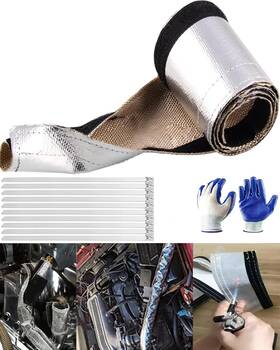 Qintisoy311 Qintisoy 754422211284 Fuel Line Wire Heat Sleeve - 1/2 Inch I.d.x 10ft Silver Aluminized Shroud Sl