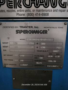 Gxd-042-l-5-u-73 Tranter Superchanger Chiller