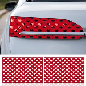 Tuxihapp Tuxihapp-thp-225 2pcs Car Rear Tail Light Lamp Stickers - 18.9 Inch 11.8 Waterproof Heart Patte