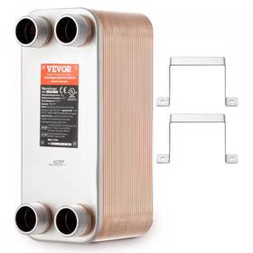 316l Vevor 313114549519 Heat Exchanger 5 Inch X 12 50 Plates Brazed Plate Copper/316l