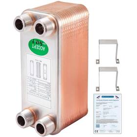 Bshrq1230mn34g601v0 Vevor Heat Exchanger 3 Inch X 7.5 30 Plates 316l 3/4 Mpt B12-30