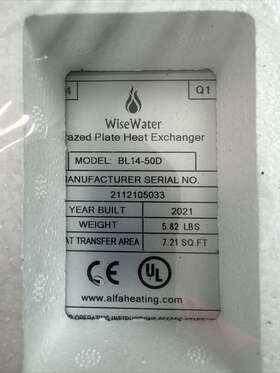 Bl14-50d Wisewater Plate Heat Exchanger