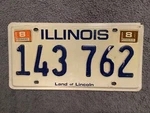 143 762 License Plate (illinois) Cream/white & Navy Vintage Historic. Fixed Price $22.50.