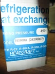 24200007 (H0300A) - Heatcraft Refrigeration Exchanger, 450 Psi. Fixed Price $175.00.