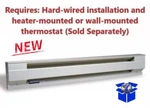 30, 48, 72" Electric Baseboard Heater White Steel 500-1500W 120V Automatic Reset. Fixed Price $69.50.