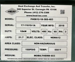 Exchange FH0612-18-38S-483, Tank Heater, Kw, 480V, 550 Deg, New. Fixed Price $699.00.