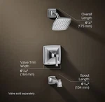 Kohler K-TS27403-4-CP Riff Bath And Shower Faucet Trim Set-polished Chrome. Fixed Price $285.73.