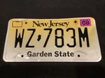 Wz 783M License Plate Nj (new Jersey) Yellow Black Stamped Collectible. Fixed Price $12.50.