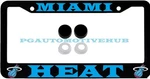 License Plate Frame Stainless Steel With Vinyl Letters & Logos For Miami Heat. Fixed Price $29.89.
