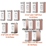 Alorair Brazed Heat Exchanger 316L St.steel - Muti Size, Mpt Port & Plates. Fixed Price $226.39.