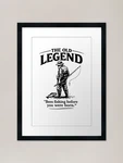 Fishing T-shirt He Old Legend Framed Wall Art Poster Canvas Print Picture. Fixed Price $47.37.